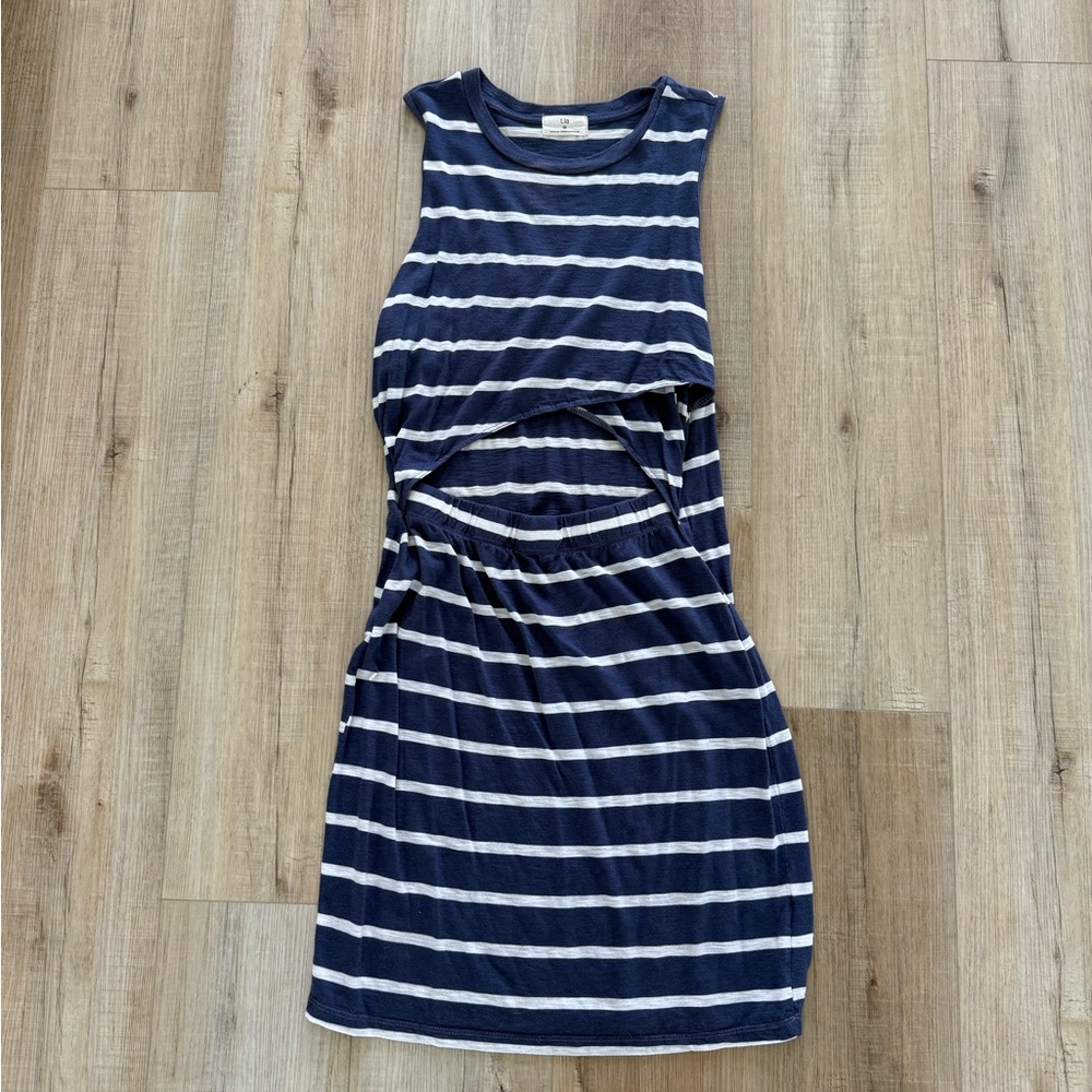 Anthropologie  Navy and White Sleeveless Dress
